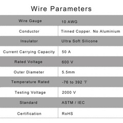 10AWG Solar Panel XT60i Extension Cable Silicon Wire(XT60i-F to Solar Connector)