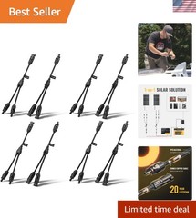 4 Pair Waterproof Solar Y Branch Connectors for Versatile Panel Connections