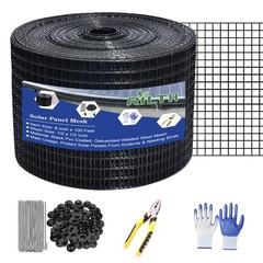 Solar Panel Critter Guard 1/2 Inch PVC Coated Steel Roll Black 8in X 100ft