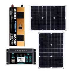 10000W Solar Kit Inverter 12V24V-110V/220V + 2pcs Solar Panels + Controller 100A