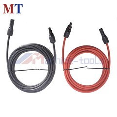 10 AWG Solar Panel Extension Cable Wire Connector 1 Pair 15FT Red + Black