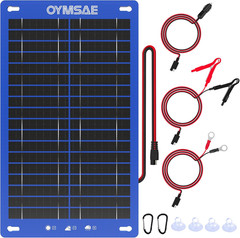 12W Solar Car Battery Charger Portable 12V Trickle Battery Charger & Maintainer