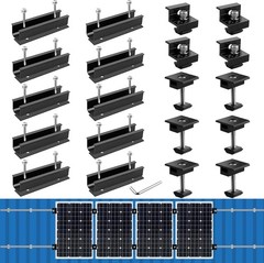 Mounting Brackets For Solar Panel, 10PK 4.72 in Rails + 4 End Clamps +6 Ce