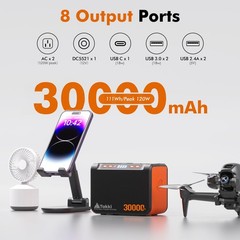 111Wh Portable Solar Generator Power Station with 21W Foldable Solar Panel, 1…