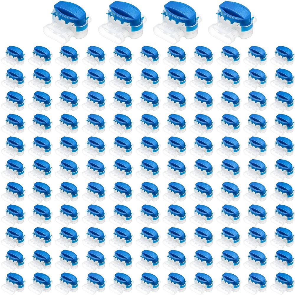120 Pack 3 Way IDC Wire Connectors Self Stripping 22-14 AWG Pigtail Lock