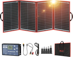 200W Portable Foldable Solar Panel Kit with USB Ports for Camping