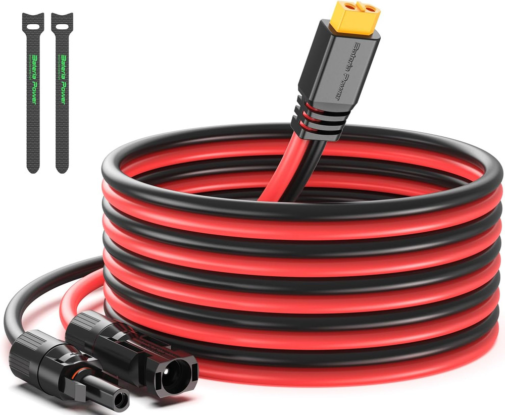 Solar to XT60 Charge Extension Cable 12AWG 10Ft Solar Connector to XT60 Adapter
