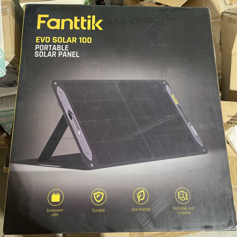 Fanttik EVO Solar 100, 18V 100W Portable Solar Panel for Camping, Road Trip, Eme