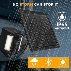 8W Solar Panel Charger for Ring Stick Up & Spotlight Cam – 2-Pack, IP65 Waterpro