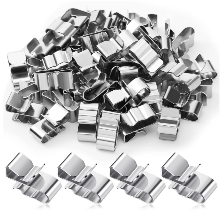 50 Clips Acero Inoxidable para Cable Solar Remolque Barco y Panel PV