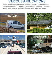 Flexible Solar Panel Kit 200W 12V,2PCS 100W Monocrystalline Module,20A Charge Co