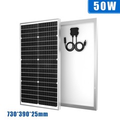 50W Solar Panel Monocrystalline Glass Photovoltaic Module for Balcony RV Camping