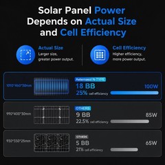 AeternaSol 3Pack 100W Solar Panel Mono 18V N-Type PV Off-Grid RV Home Roof Boat