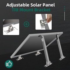 4 Pack Adjustable Solar Panel Tilt Mount Bracket Base | Tilt Angle 10°-60° Flat