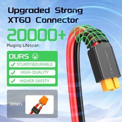 Solar to XT60 Charge Extension Cable 10AWG 2Ft Solar Connector to XT60 Adapte…