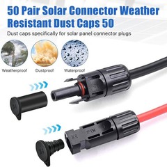 100 Pairs Solar Panel Connector Caps, Dustproof Solar Connector Caps,7711