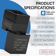 Compressor Relay Kit Start Relay For Refrigerator Repair ABS Shell Copper Coil