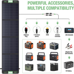 EBL 200W Portable Solar Panel High Efficiency Solar Power Panel for Home, RV, Ca