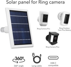 Solar Panel for Ring Spotlight & Stick Up Cam – 2 Pack