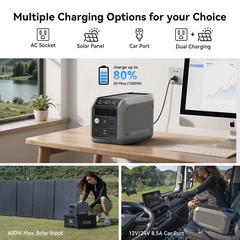 1008Wh 1200W Portable Power Station w/ 210W Foldable Solar Panel Camping Home
