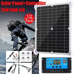 1/2 X 200 W Solar Panel Kit 100A 12V Battery Charger w/ Controller Caravan Boat