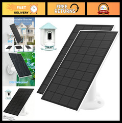 Type-C Solar Panel Charger for Bird Feeder Camera, 5W Power Supply, 9.8ft Cable,