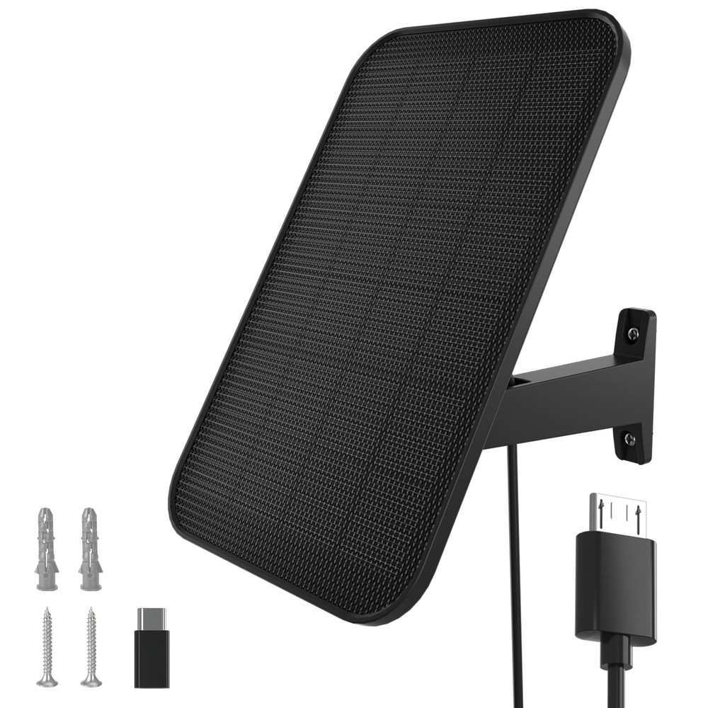 Solar Panel Security Camera Charger 3.2W Waterproof 13ft Cable 360° Mount Arlo