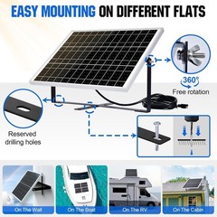 Cargador solar 25W 12V kit panel impermeable controlador 10A