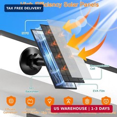 FUTUREZEN 6W Solar Panel for Security Camera Outdoor, 5V USB/USB-C Solar Charger