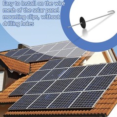 100 Pack Solar Panel Clips, U-Shape Fasteners with J Hooks for Bird Protection