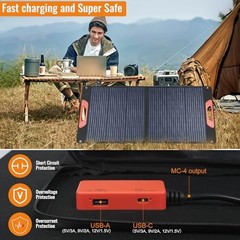 Foldable Solar Panel – Charger for Power Stations | Monocrystalline 23.5% 100W