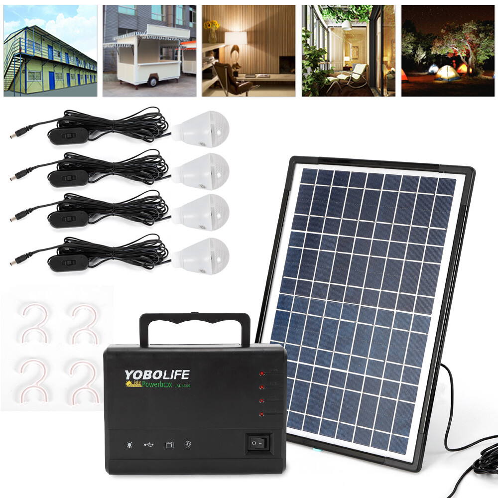 Solar System Generator Solar Panel Power Inverter Electric Generator Kit Light~