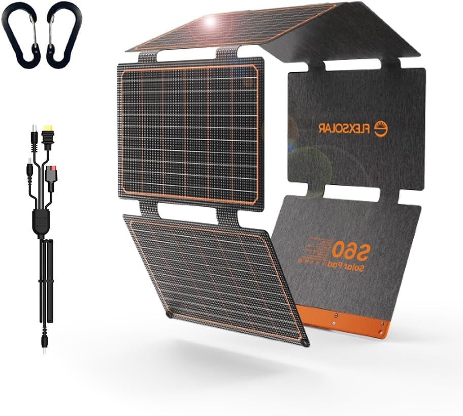 FlexSolar 60W Foldable Solar Charger PD3.0 QC3.0 USB C