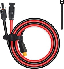 XT60 Connector, MC4 to Extension Charging Cable 12AWG-2FT, Red and Black