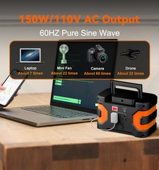 Flashfish 150W Portable Power Station 166Wh Backup Battery Camping/Hiking/Home