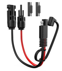 BERLAT Solar Extension Cable – 10AWG, 30Cm with 2 SAE Polarity Reverse Adapters