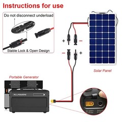 12 AWG 10ft XT60 Female to Solar Connector Solar Panel Extension Charging Cable