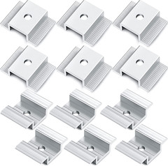 Solar Panel Mid Clamps Mount Bracket 1.06″ Aluminium Mounting Accessories 12 PCS