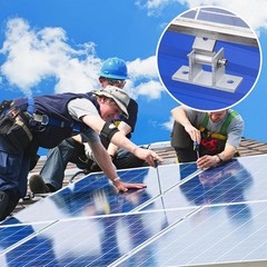 8PCS Adjustable Solar Panel Mounting Brackets RV Tilt Angle Roof Mount Kit