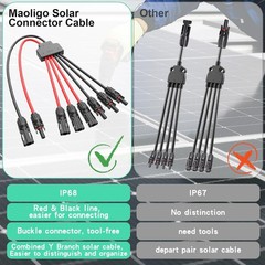 Solar Connectors Cable for 2-3 Solar Panels, Parallel 10AWG Solar Panel Conne…