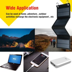 80W USB Solar Panel Kit Folding Power Bank Camping Phone Charger w/Solar Bulb US