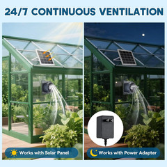 25W Solar Exhaust Fan Kit with 8″ High-Speed Fan, Bracket & Valve
