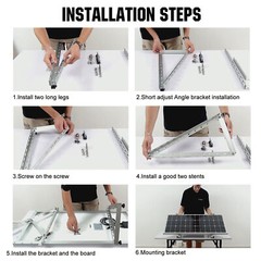 28″ Solar Panel RV Tilt Mount Brackets Ground Roof Flat Surface Adjustable Frame
