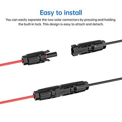 Solar Connector to SAE Adapter 2 3.3 10 20 35 50 FT SAE Solar Panel 10AWG 2FT