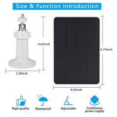 2 Pack Solar Panels Compatible with WYZE Battery Cam Pro, Solar Panels for Wirel