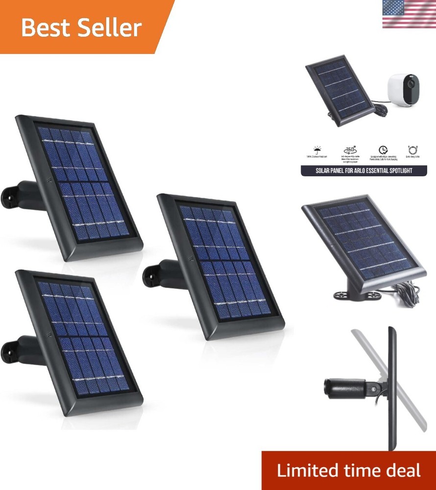High-Efficiency Solar Panels for Arlo Essential Spotlight – 3-Pack with 4m Cable