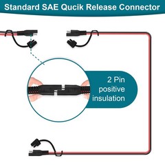 SAE Extension Cable, 4FT 16AWG Battery Connector, 16AWG*4FT, Red