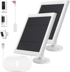 IP65 Solar Panel Outdoor for Ring Cameras (White 2P) Spotlight Cam Plus/Pro S…