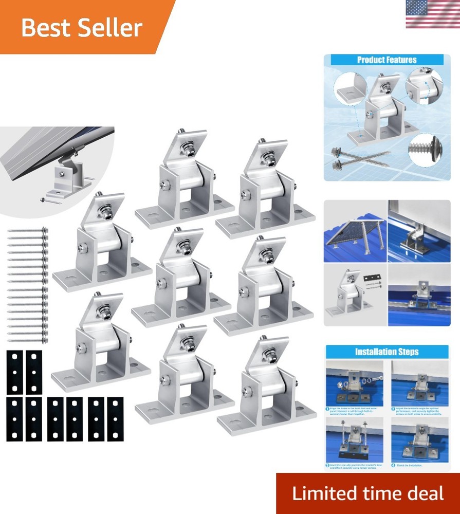 Solar Panel Mounting Brackets, 8PCS Adjustable RV Solar Panel Mount, Tilt Ang…
