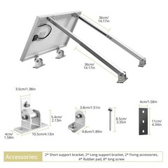 1 Set Adjustable Solar Panel Tilt Mount Brackets, 15-30° Adjustable Aluminum …